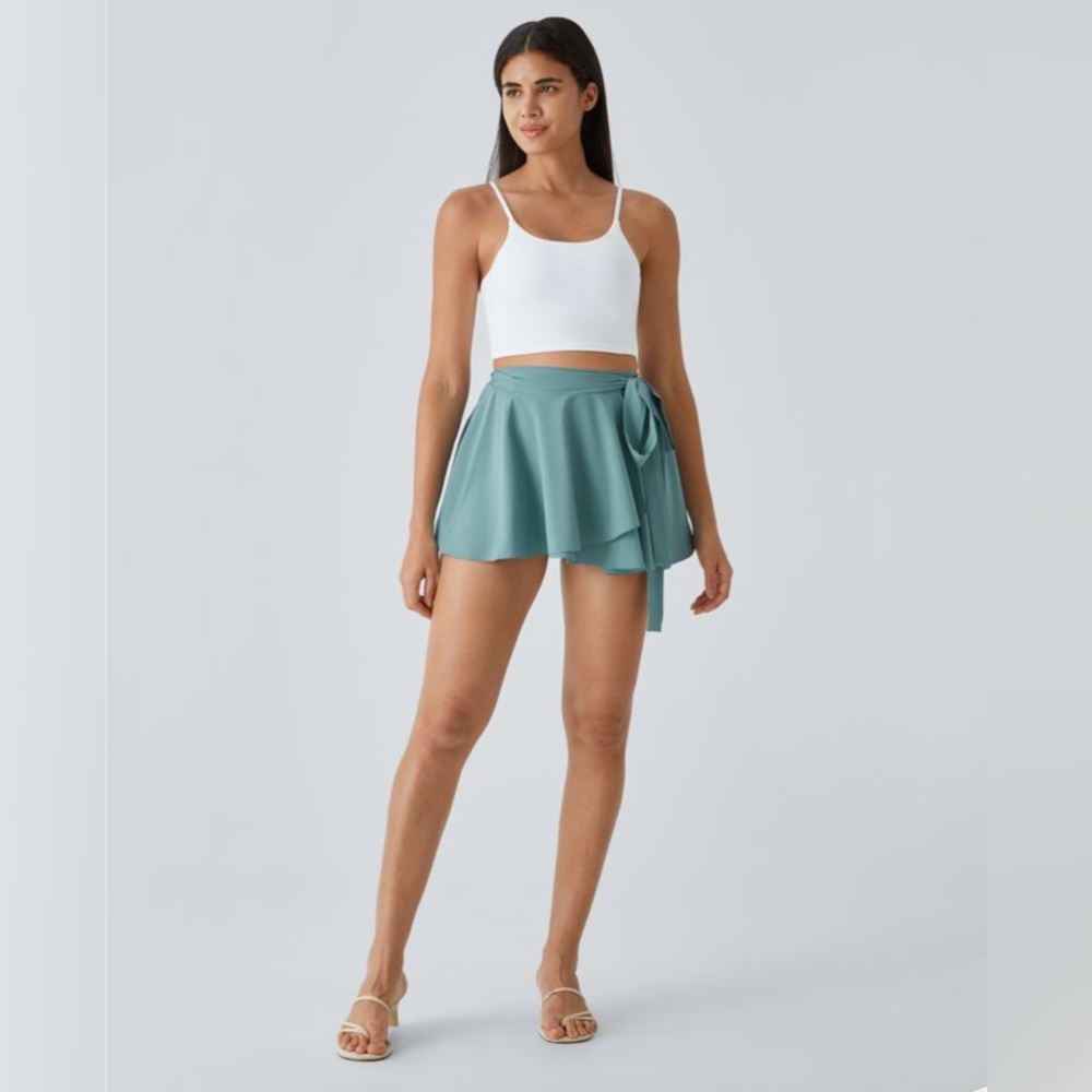 Breezeful™ High Waisted Tie Side 2-in-1 Pocket Flowy Mini Flare Quick Dry Skirt